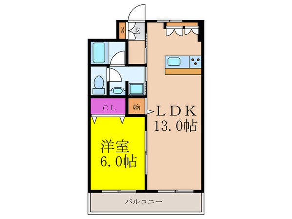 摂津マンションの物件間取画像